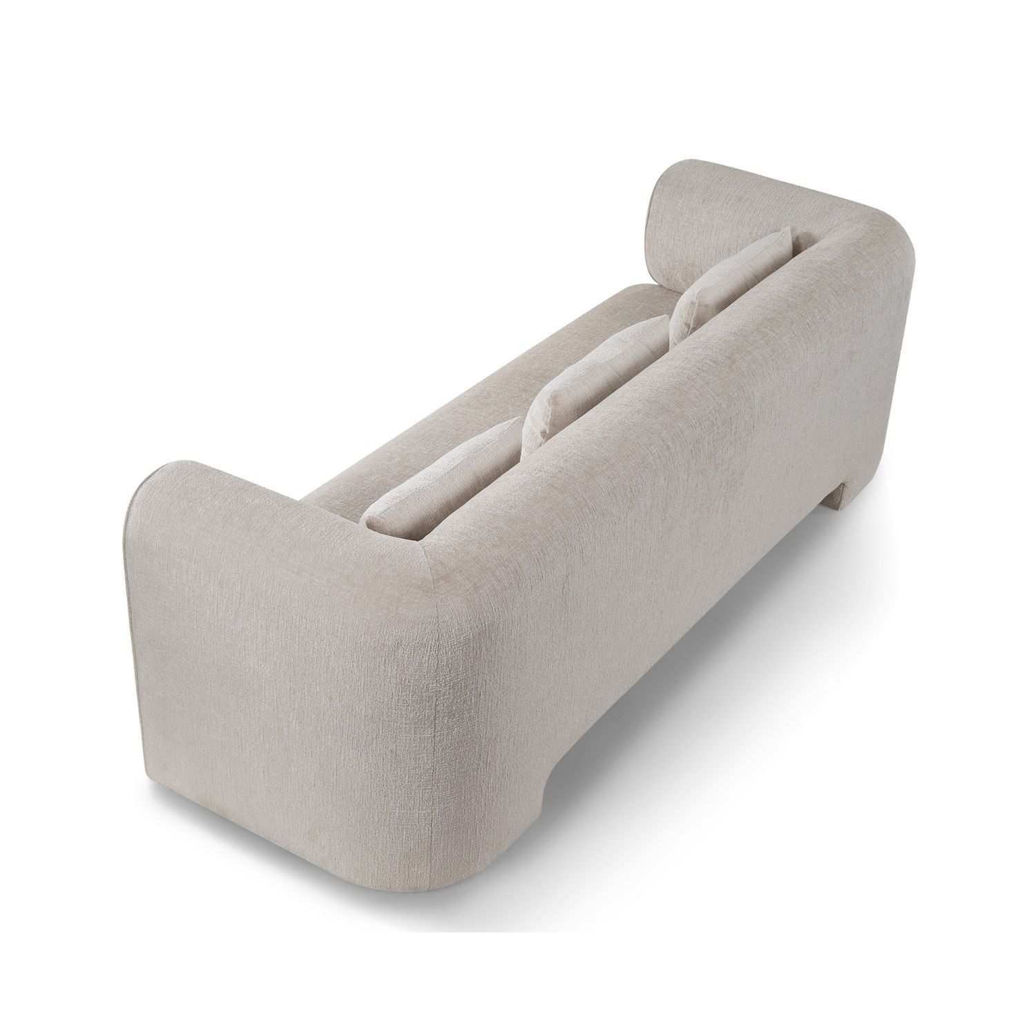 A stylish sofa with a timeless taupe upholstery