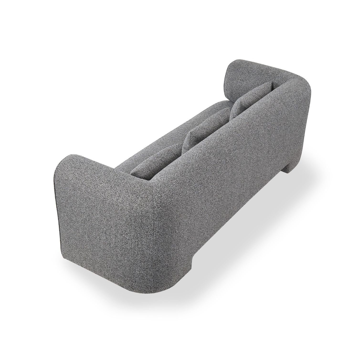 A stylish sofa with a gorgeous grey speckle upholstery