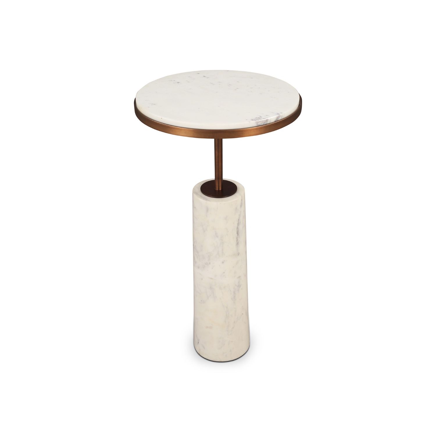 Notto Side Table - White Marble & Antique Bronze - Set of 2