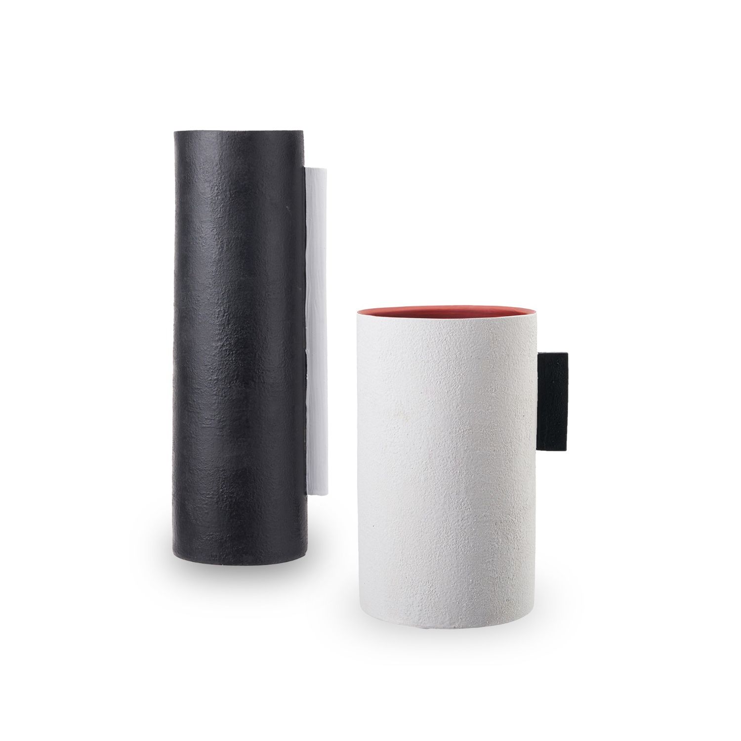 Santi I Ceramic Vase - Black and Red