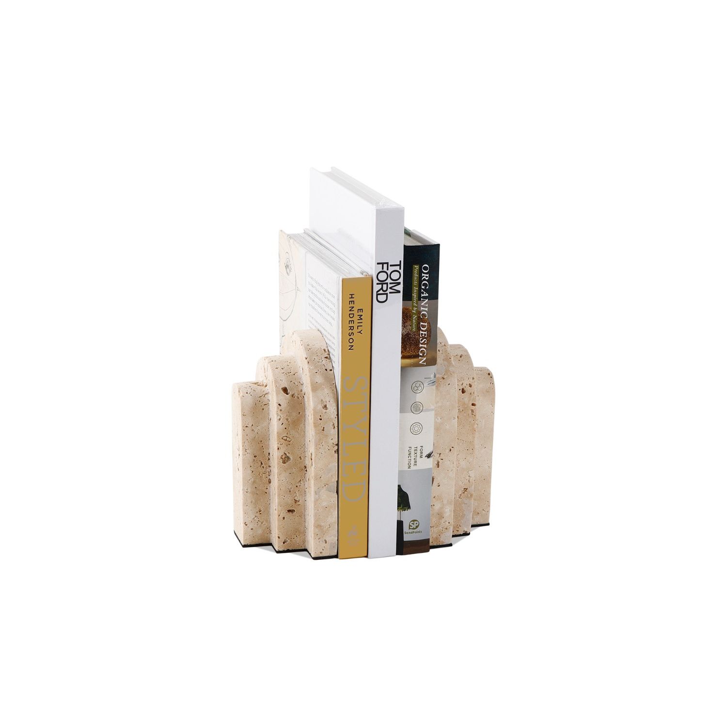 Empire Bookends - Beige Marble