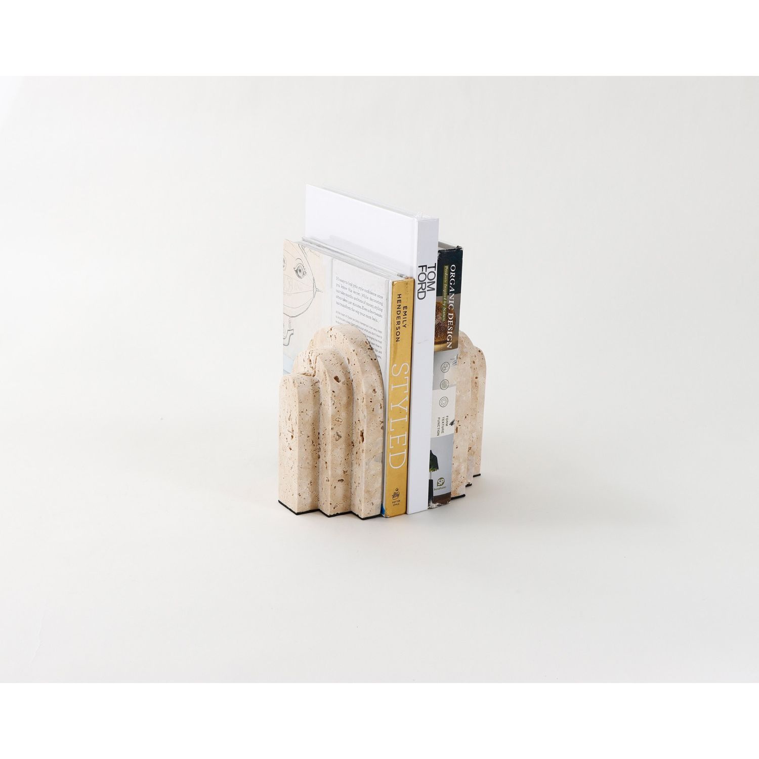 Empire Bookends - Beige Marble