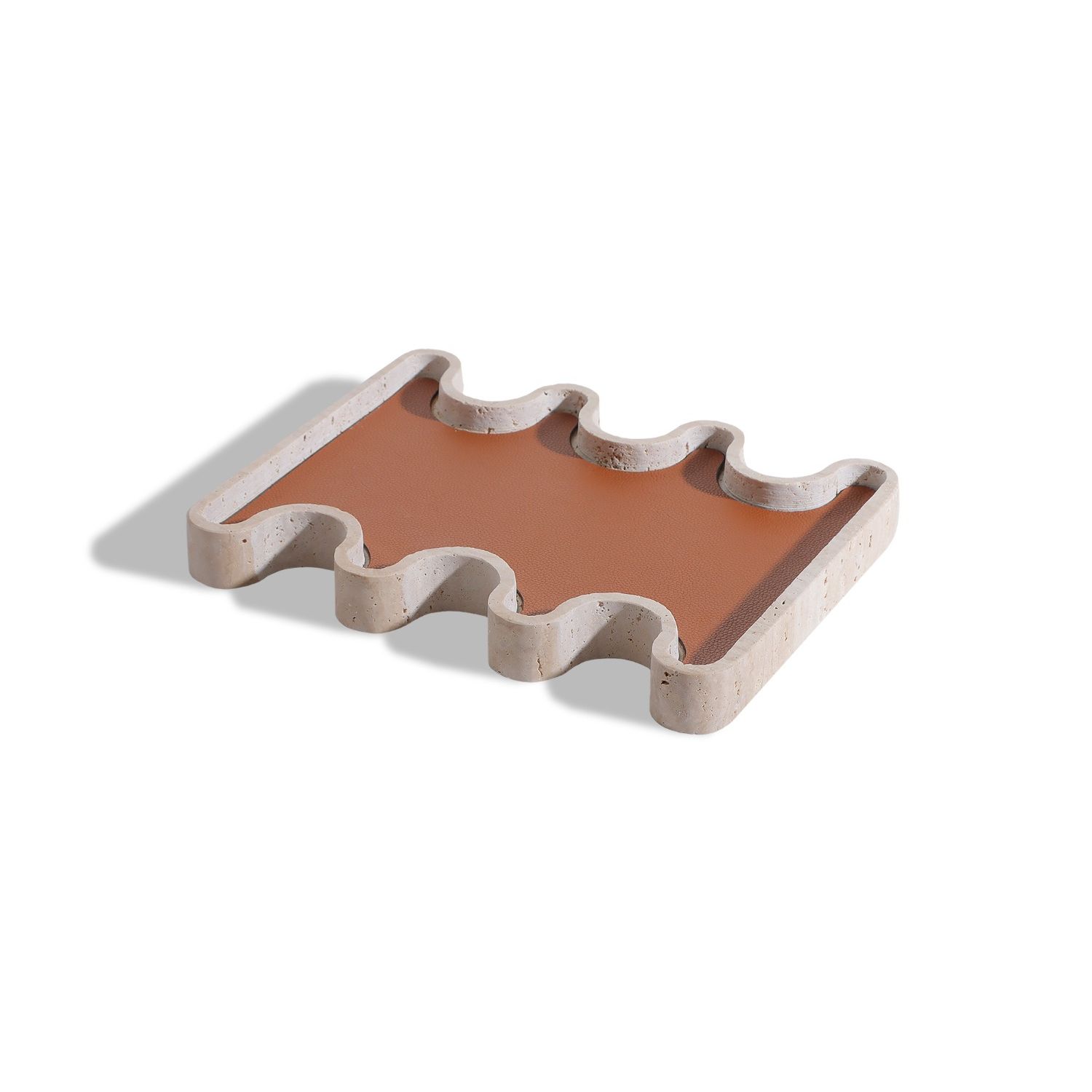 Sahara Tray - Marble/Tanned Leather