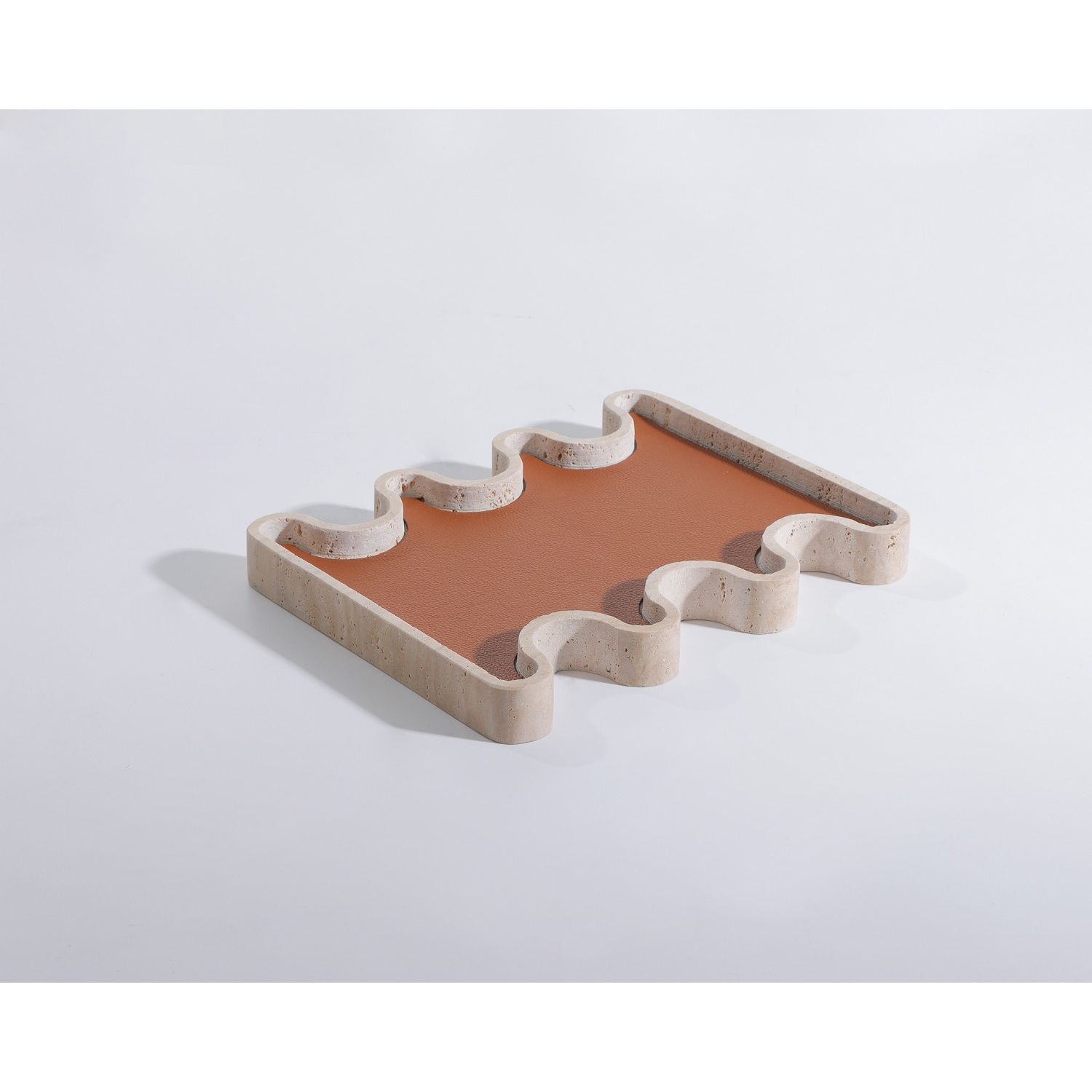 Sahara Tray - Marble/Tanned Leather