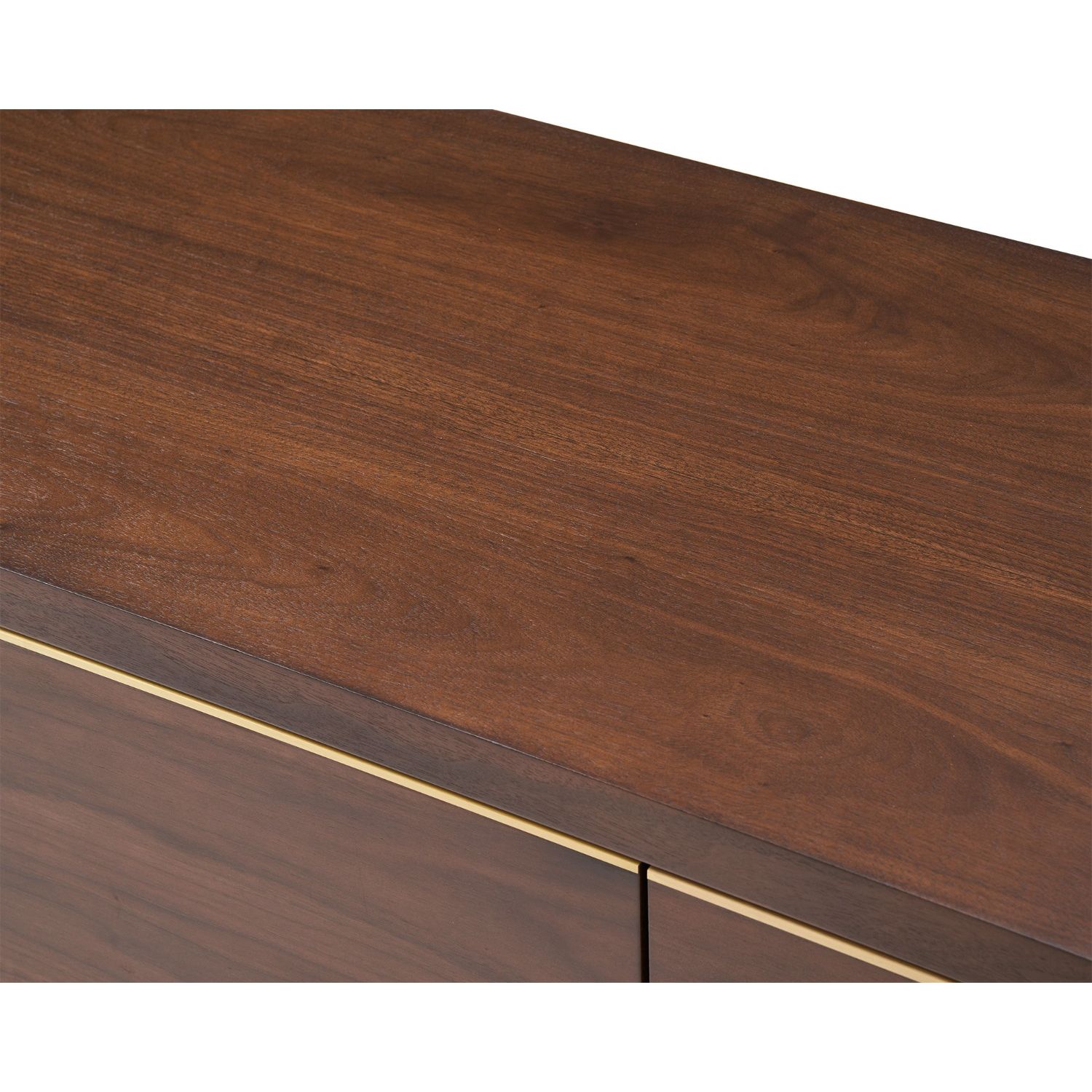 Walter Media Sideboard - Natural Walnut & Brass