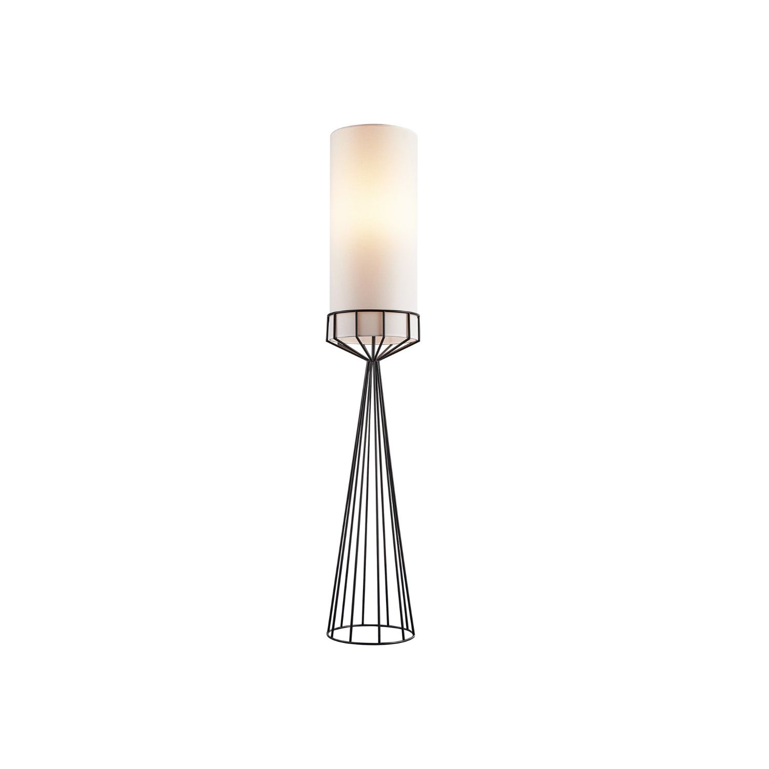 Faro Floor Lamp - Matte Black/White Linen
