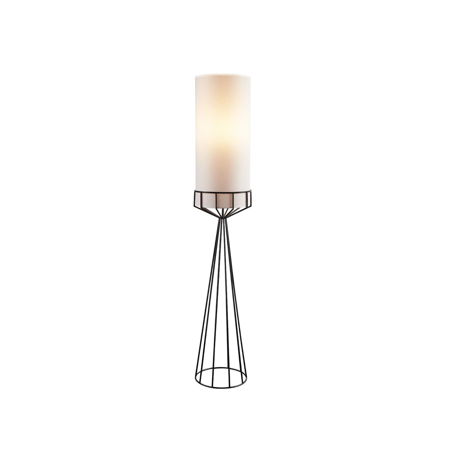 Faro Floor Lamp - Matte Black/White Linen