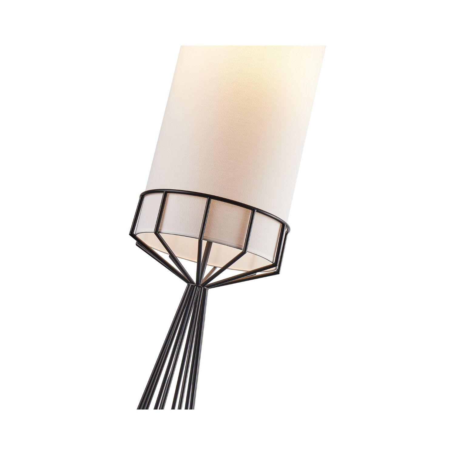 Faro Floor Lamp - Matte Black/White Linen