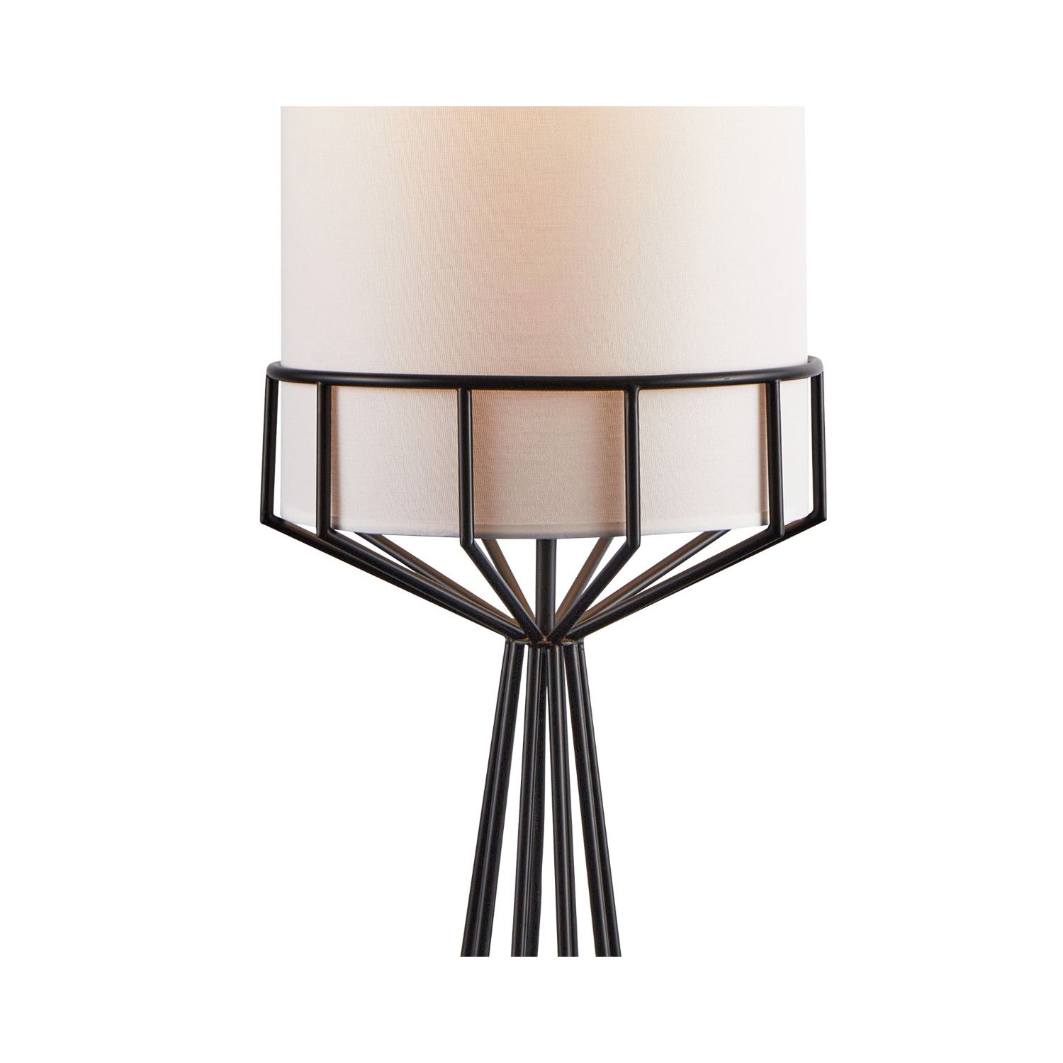 Faro Floor Lamp - Matte Black/White Linen