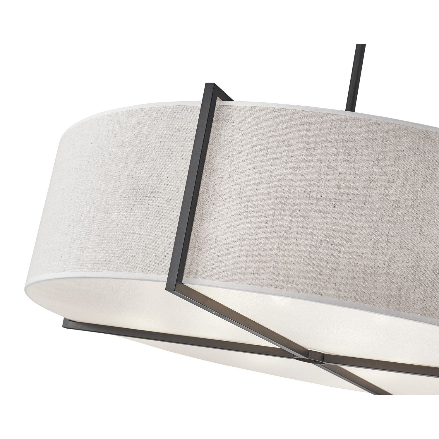 Sanderson Pendant Lamp Large - Beige Linen/Matt Black