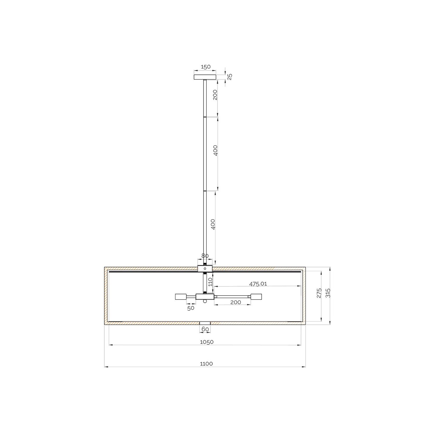 Sanderson Pendant Lamp Large - Beige Linen/Matt Black