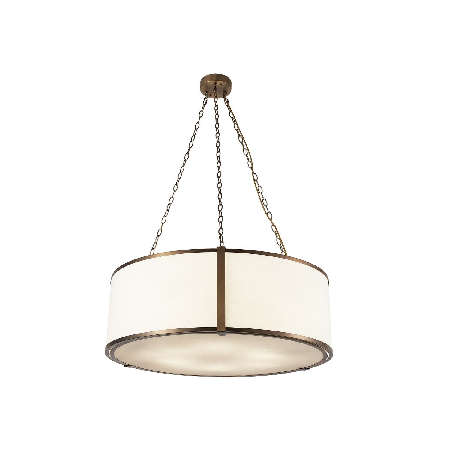 Baltimore Pendant Lamp - Antique Brass/White Linen