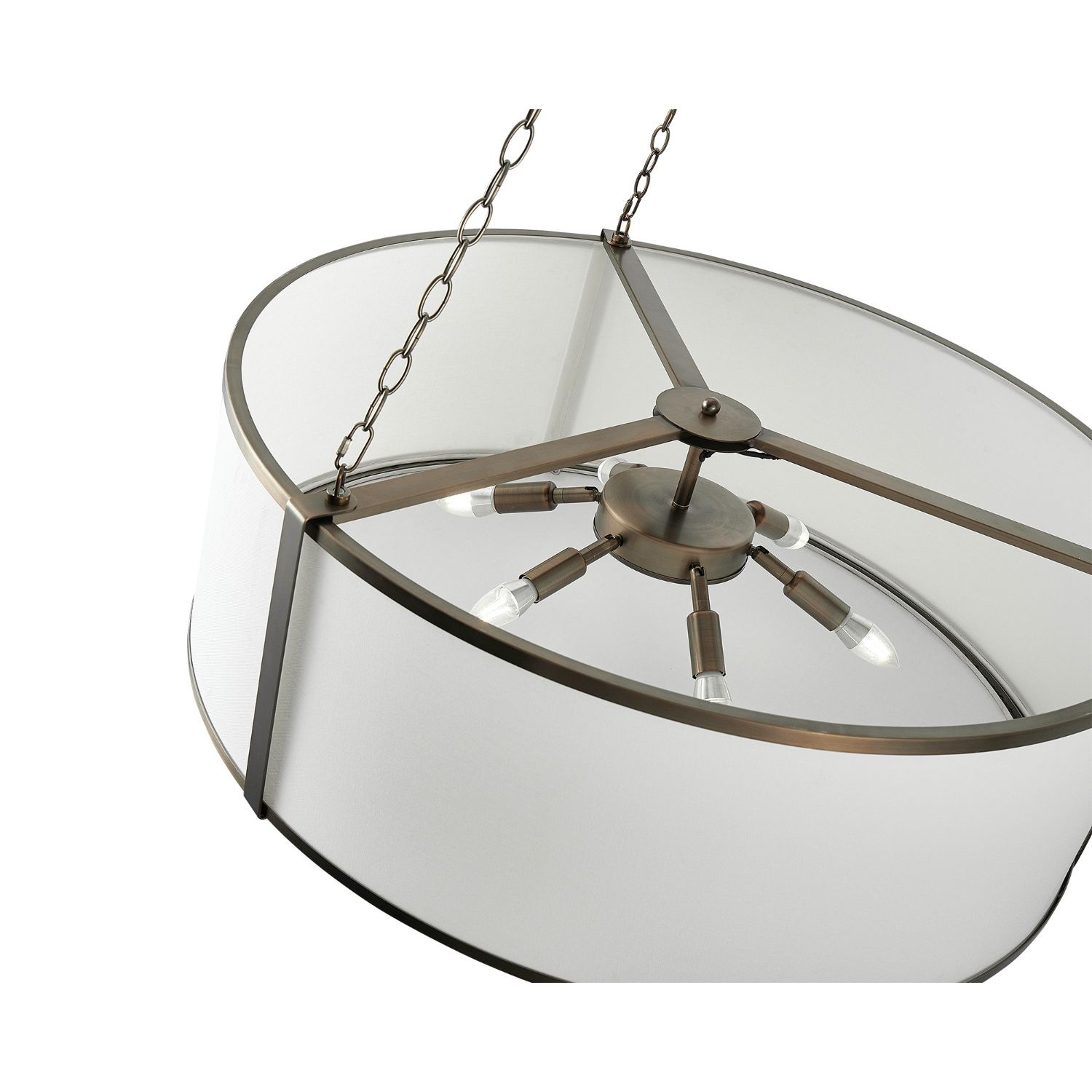 Baltimore Pendant Lamp - Antique Brass/White Linen