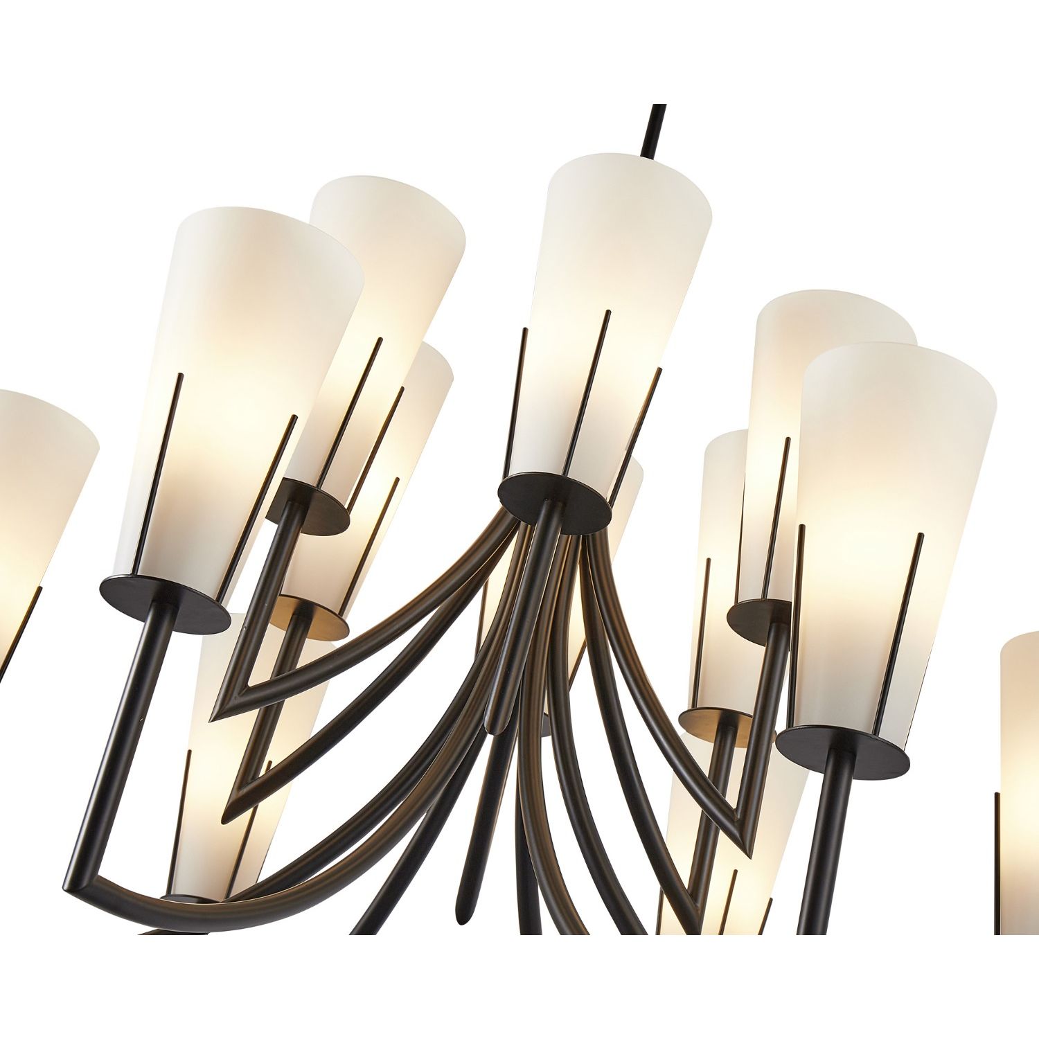 Magestic Chandelier - Black/White Glass