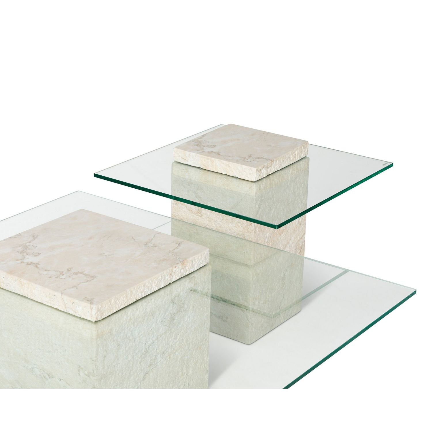 Rock Coffee Table - Beige Faux Marble