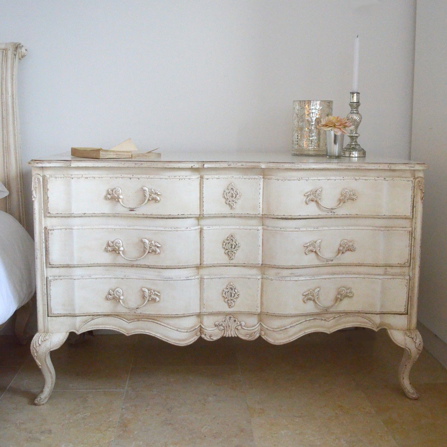 Distressed white chest of drawers sales