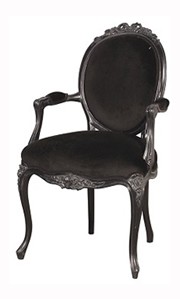 Black Rococo Bedroom Chair