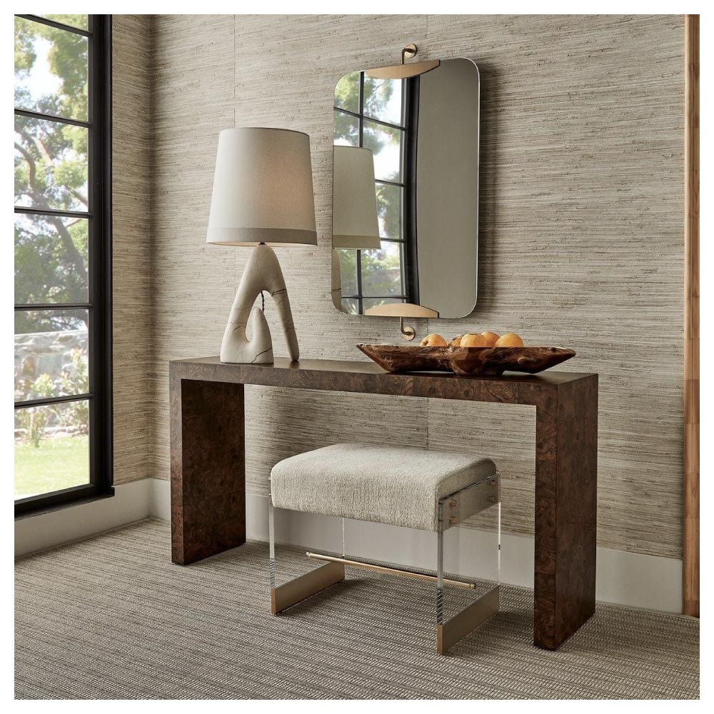 Dark wood interior trends blog, image showing the Ingrain Console Table in Cocoa Brown